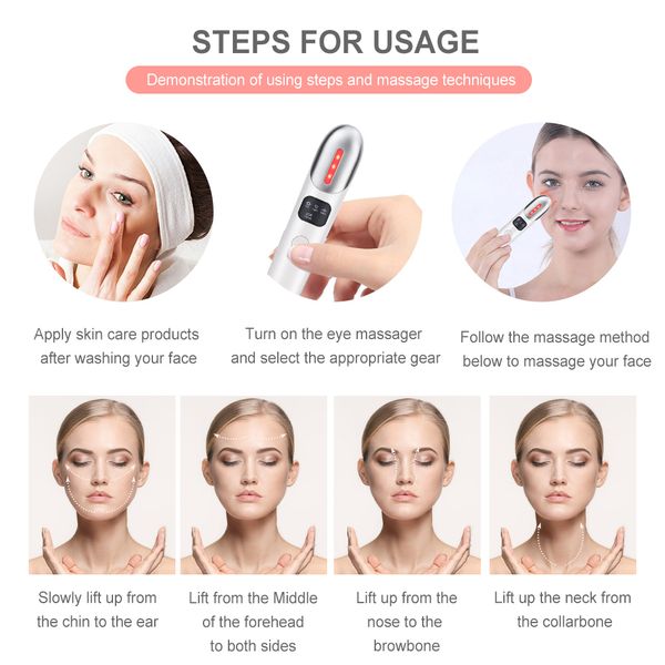 

new ems eyes massager electric eye care device fatigue relieve dark circle eye bag remoal anti wrinkle face massage eye tool per