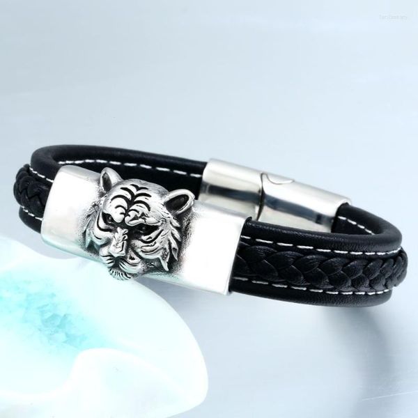 Charm-Armbänder Beier Armband aus echtem Rindsleder, klassische Stile für Männer und Frauen, Tiger, trendiger Mode-Persönlichkeitsschmuck, LLBC-L004Charm Lars