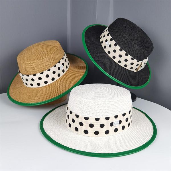 Шляпа шляпы с широкими краями весна и летняя женская соломенная шляпа с плоской топом