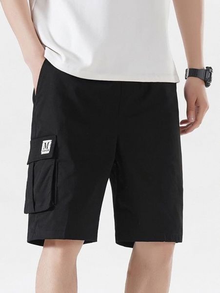 

men flap pocket patched detail shorts r5ux#, White;black