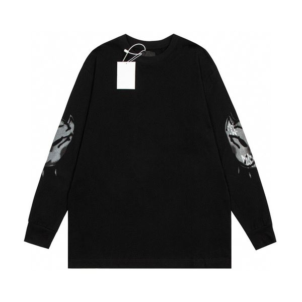 

mens designer men women hoodie pure sleeves arm bone bulldog print fashion luxury casual pullover long sleeve sweatshirt, Black