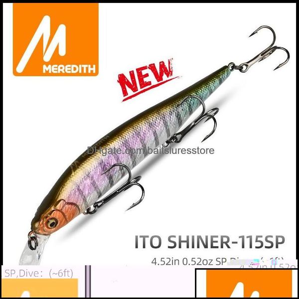 

fishing hooks sports outdoors meredith ito shiner 115sp tungsten weight system lures minnow wobbler quality tackle for 220601 drop del
