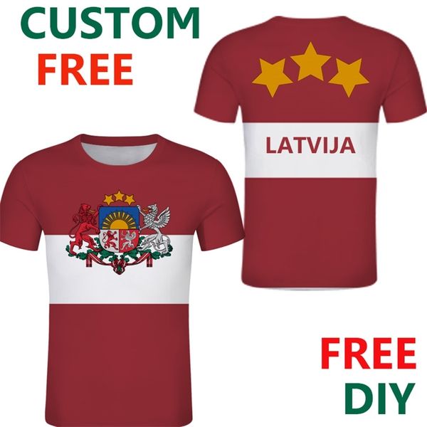 Латвия мужская молодежная футболка DIY бесплатно студент -студент LVA Boy Flag Flag республика Латвия сделала футбольная команда одежда 220616GX