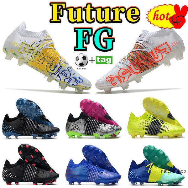 

2022 fashion future z 1.1 fg football shoes men soccer shoe white yellow blue multi bluemazing black sunblaze xilver sneakers mens sports