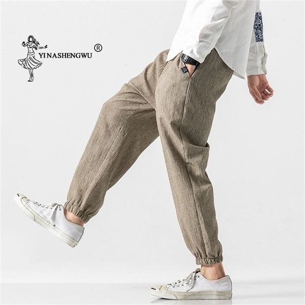 Pantaloni tradizionali Kimono giapponesi casual Pantaloni harem casual Pantaloni da uomo Pantaloni lunghi di lino cinesi harajuku maschili Abbigliamento asiatico 201130