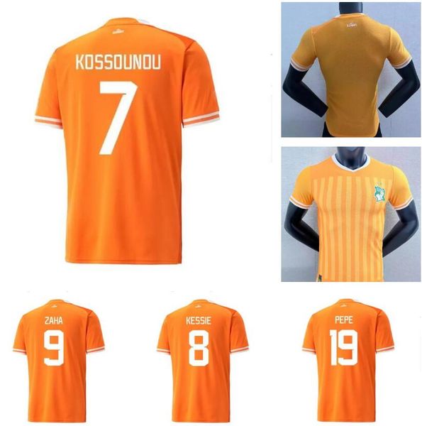 

2022 2023 cote d ivoire national team soccer jerseys 22 23 ivory coast home drogba kessie zaha football shirts kossounou pepe maillot de foo, Black;yellow