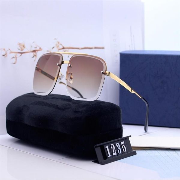 

luxury men and women brand sunglasses 123 fashion oval glasses uv protection lens coating mirror lens frameless color plated frame290k, White;black