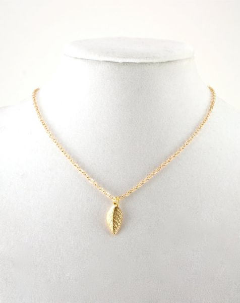 

5pcs new small tiny tree leaf necklace simple cute nature feather necklaces for ladies women gift, Silver