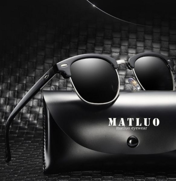 

designer luxury classic fashion sunglasses for men and women square half frame sunglasses, White;black