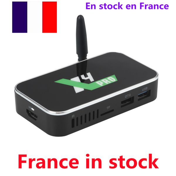 Frankreich in Stock UGOOS X4 Pro TV -Box DDR4 4GB 32 GB Amlogic S905x4 Android 11 Smart BT4.0 1000m LAN Set Topbox 4K Media Player