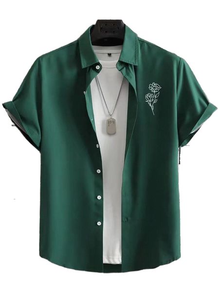 

men floral print shirt without tee z2ii#, White;black