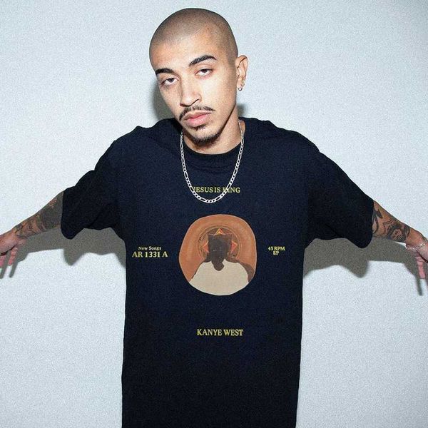 

jesus is king stand collar short sleeves men oversized t shirts tees sunday service tee women streetwear t-shirts vintage t-shirt man plus, White;black