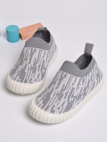 

boys ribbed knit slip on sneakers she, Black