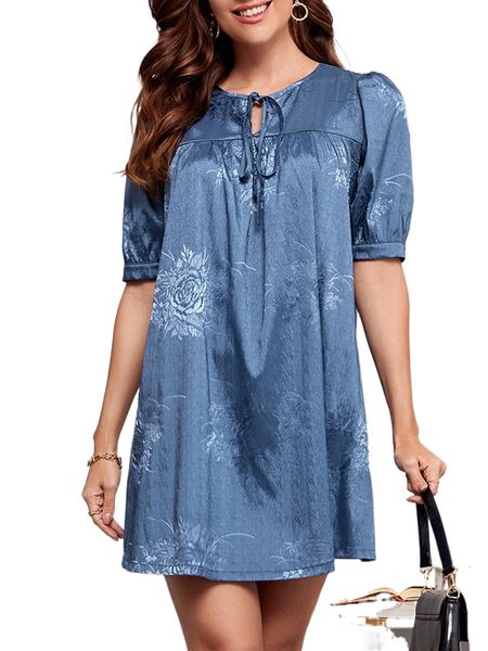 

emery rose f.loral jacquard t.ie n.eck s.atin d.ress j4ua#, Black;gray