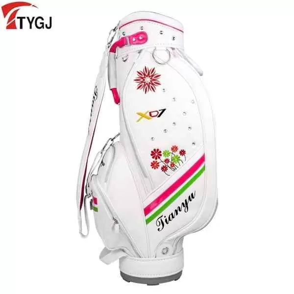 

ttygj women's golf bag white pu leather golf bag standard bag