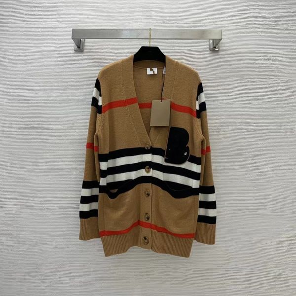 

2022 autumn milan runway sweaters v neck long sleeve high end jacquard cardigan women's designer 0806-06, White;black