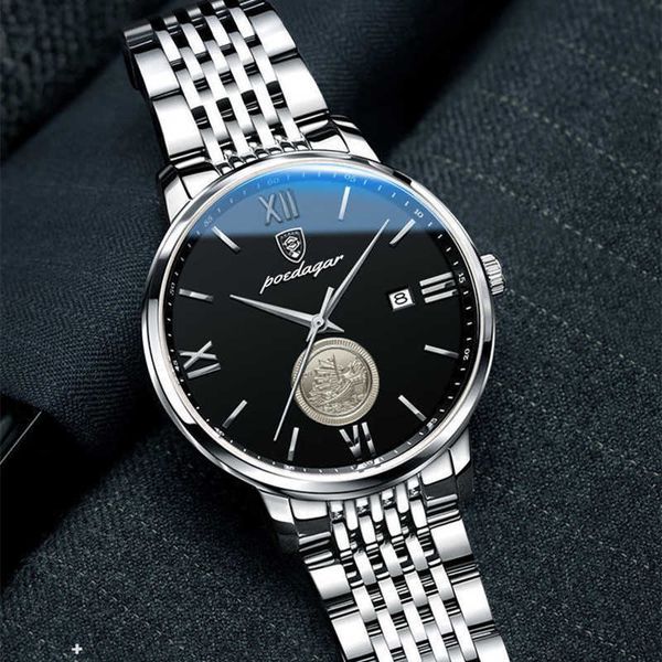 

brand luxury men's 50m waterproof date clock male sports es men quartz casual wrist watch2022, Slivery;brown