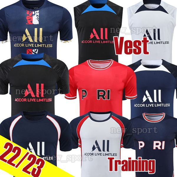 

22 23 vest mbappe hakimi player #30 training soccer jersey sergio ramos maillots de football 2022 2023 marquinhos verratti psgs hakimi men s, Black;yellow