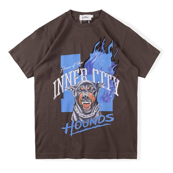 

t shirt tee brown dog printed men 11 short sleeve oversized t-shirt, White;black