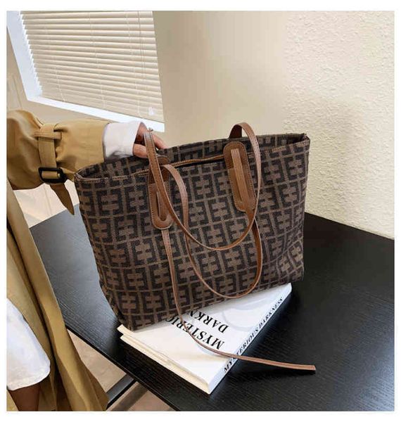 

2022 factory wholesale new women's autumn and winter tote bag single shoulder texture ins large commuting fashion leisure women's