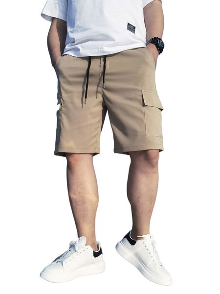 

men patched detail flap pocket side shorts 89yq#, White;black