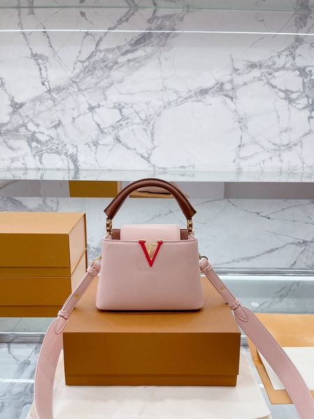 

hh fashion women luxurys designers bags real leather handbags chain messenger shopping mini capucines bb bags shoulder bag totes lady wallet