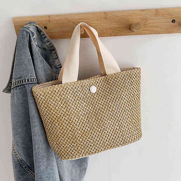 

shopping bags summer straw women weave handle fashion rattan kintted beach seaside vacation ladies small daily pouch femme 220318