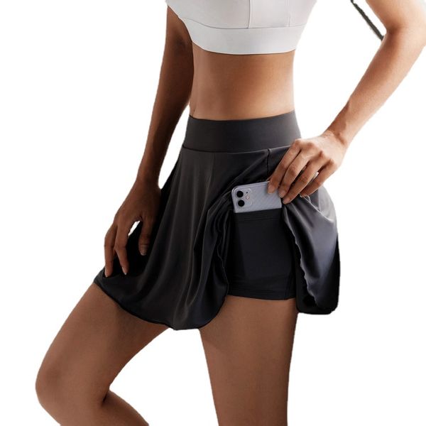 

tennis skirts pleated yoga skirt gym clothes women running fitness golf pants shorts sports, Black
