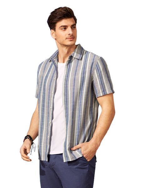 

men collared striped shirt k7jp#, White;black