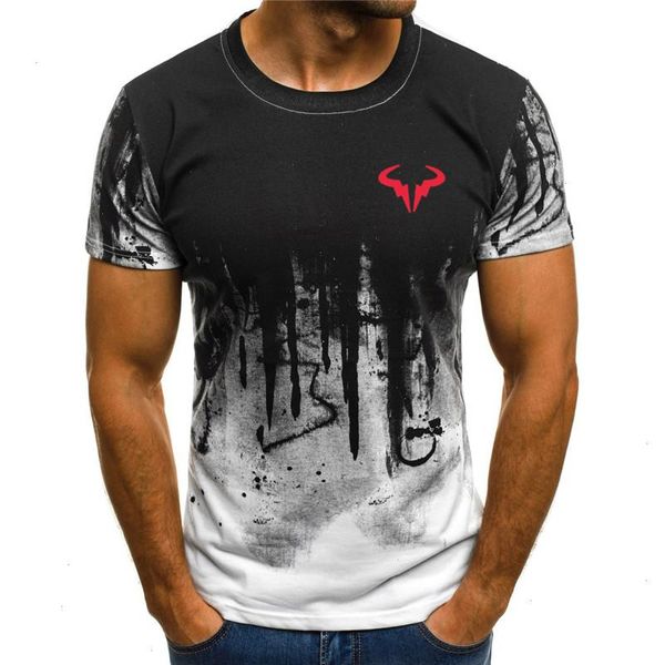 

mens 3d printing t-shirt t shirts short sleeve fashion round neck summer casual, White;black