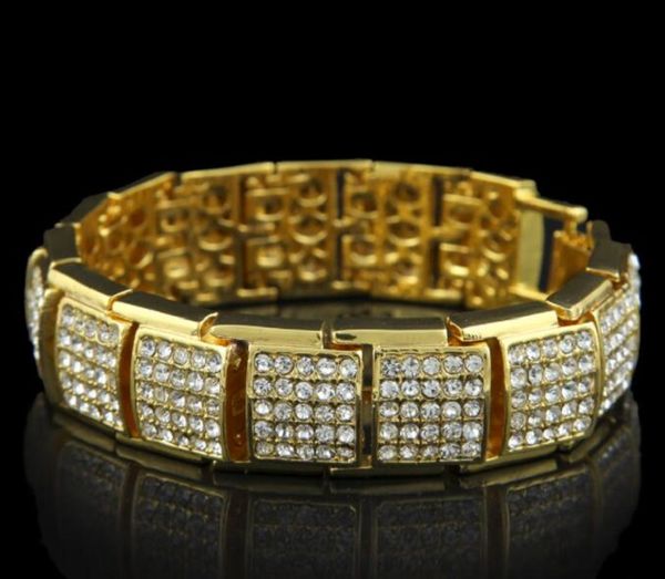 

18k gold plated square diamond link chain gold bracelet, Black