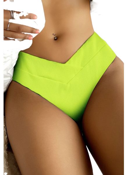 

plain rib bikini bottom 32fu#, White;black