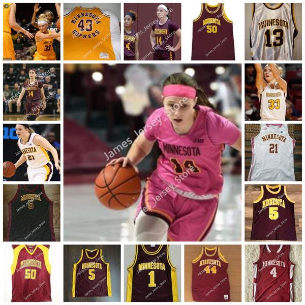 

ncaa custom minnesota golden gophers college basketball jersey erin hedman 12 laura bagwell katalinich gadiva hubbard sara scalia kayla mers, Black