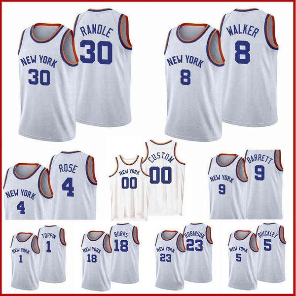 

customize 30 julius randle 75th anniversary white basketball jersey 4 derrick rose new rj 9barrett kemba walker robinson imm, Black;red