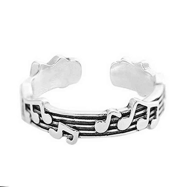 

rings notes of staff beating lady's adjustable jewelry, Silver