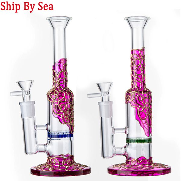 Beecomb Perc Percolator Wasserpfeifen berauschende Glasbongs Öl Dab Rig dicke Pyrex-Wasserpfeife 14 mm Innengewinde Bong mit Schüssel Schiff auf dem Seeweg