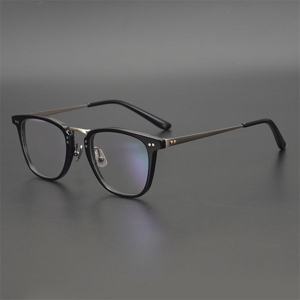 

eyeglasses 80% off handmade wide face glasses men's pure titanium personality square thick frame large face full frame plate tide myopi, White;black