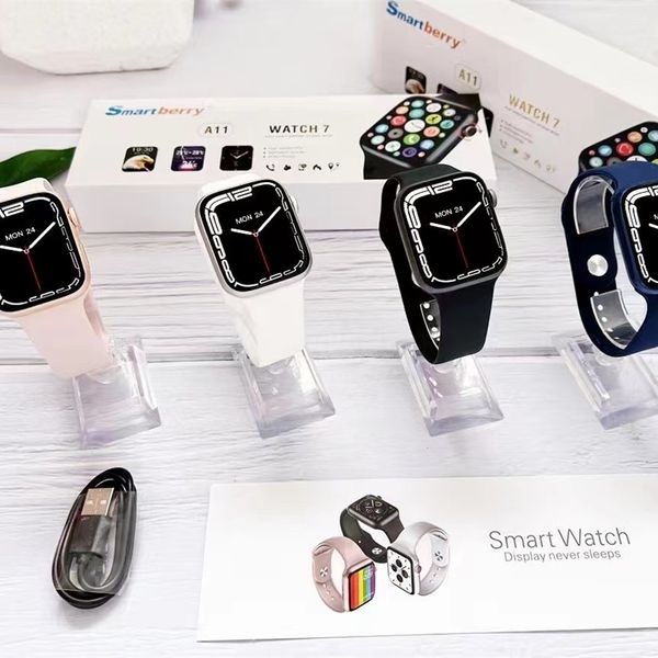 Drahtlose magnetische wiederaufladbare Smartwatch A11 44 mm, unterstützt Bluetooth-Anrufe, gesunde Herzfrequenz, Elektrokardiogramm, Blutsauerstoffüberwachung, intelligentes Armband