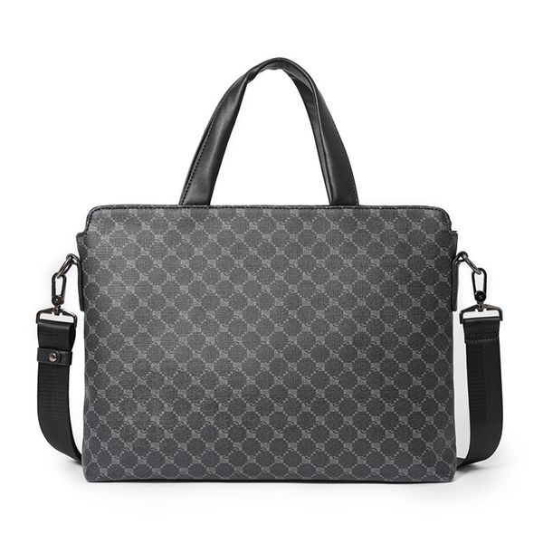 

new bags fashion business briefcase for men luxury plaid design leather laphandbag male office work trip messenger bag satchels
