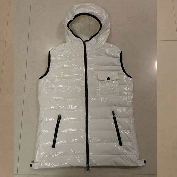 

womens puffer vests fashion down jacket designer down vest parkas winter hooded gilet label goose men women coat badge decoration, Black;white