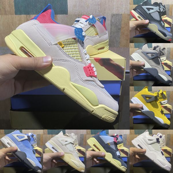 

jumpman 4 university blue 4s basketball shoes sail white oreo black cat fire red men sneakers paris bred thunder se neon pine green metallic