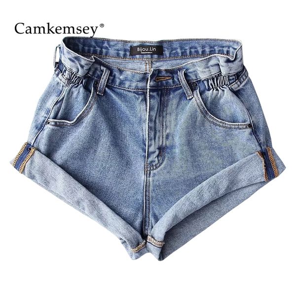 

camkemsey classic hemming high waist denim short summer shorts fashion ed casual blue jeans shorts y200822, White;black