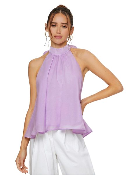 

backless knot solid halter e9w6#, White