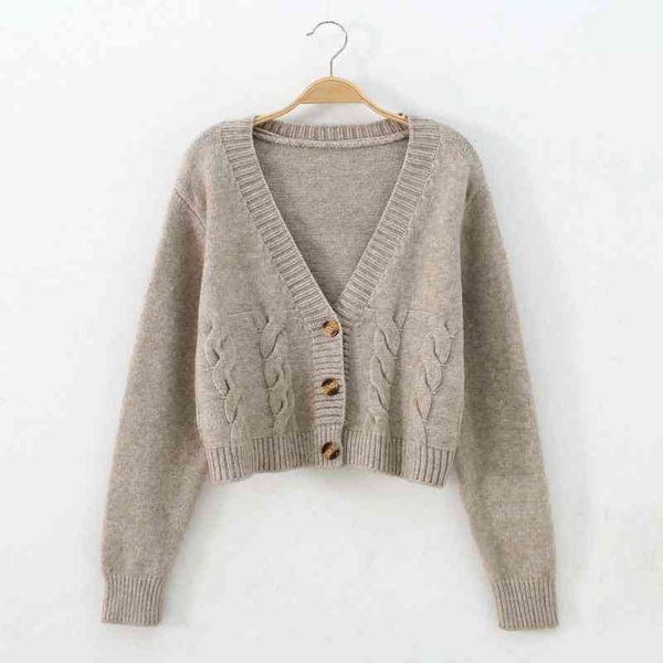 

autumn winter short high waist solid color sweater women single-breasted knit cardigan small sweter jacket new femme, White