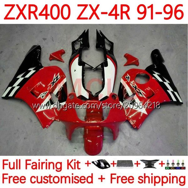 Body Kit für KAWASAKI NINJA ZXR 400 CC ZX-4R ZXR400 91 92 93 94 95 96 Verkleidung 19No.99 ZX4R 400CC ZX 4R ZXR-400 1991 1992 1993 1994 1995 1996 ABS Vollverkleidungen rot schwarz