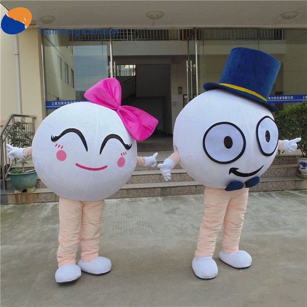Maskot Bebek Kostüm Çift Topu Maskot Kostüm Karikatür Karakter Tema Kıyafet Yetişkin Karnaval Fantezi Takım Elbise