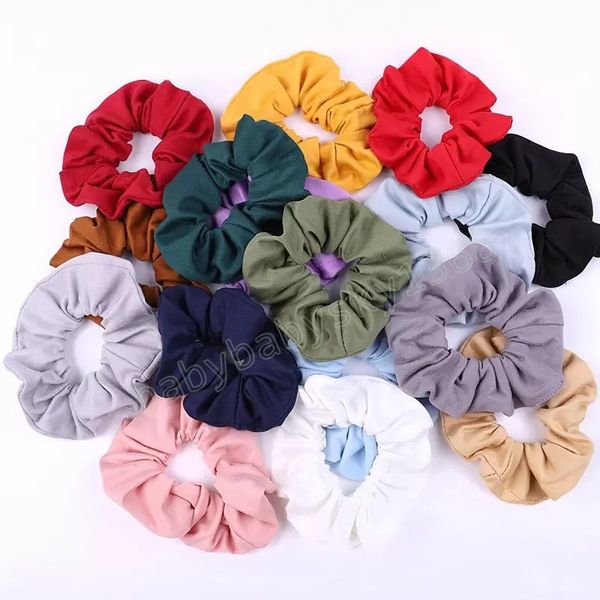 

hair scrunchies women girls solid color hairbands elastic rope ponytail holder korean version headwear hairs accessories, Slivery;white