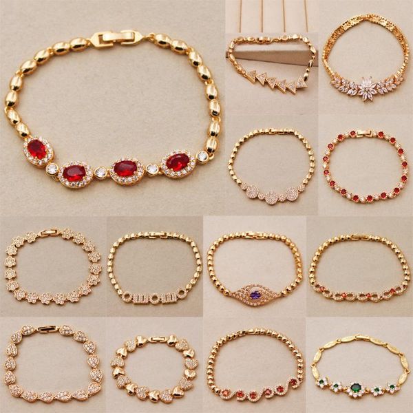 Bracelets de charme Bohemia com pedra para mulheres Escones de segurança TENSÃO TENSÃO TENSÃO Corrente Chain Gold Copper Heart Jewelry AccessoriesCharm