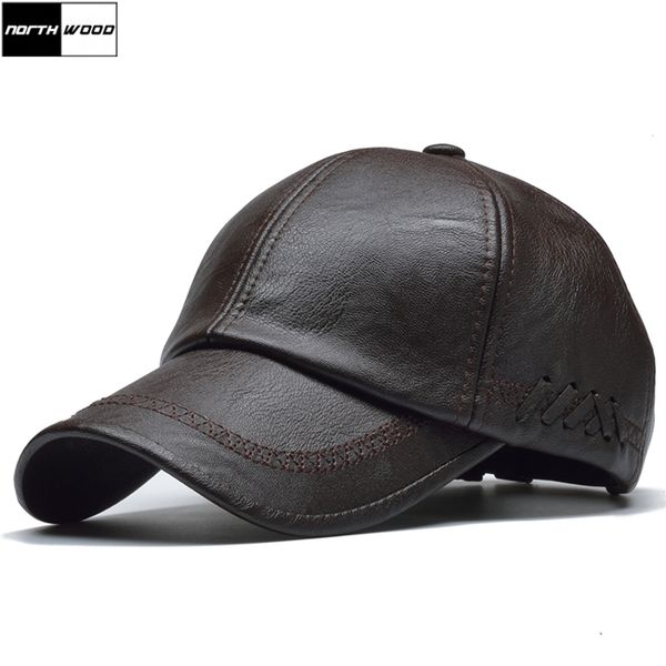 

[northwood] leather cap for men solid winter pu baseball caps brand hat bone masculino fitted hats 220318, Blue;gray
