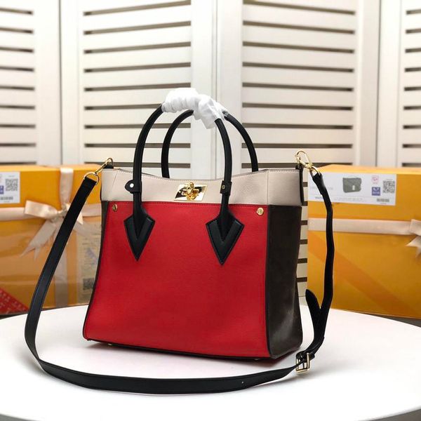 

2022 designer luxury handbags purse bags elegant stitching fine grain calf shoulder strap handbag luis size 30.5x24.5x14.0 cm